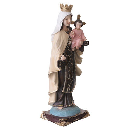 Estatua resina pintada a mano Virgen del Carmen con escapularios 60 cm 5