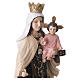Our Lady of Mount Carmel hand-painted resin statue with scapulars, 60 cm s6