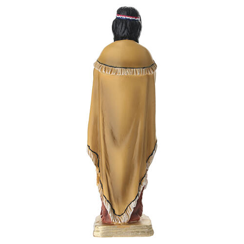 Estatuilla de resina pintada Santa Kateri Tekakwitha 20 cm 6