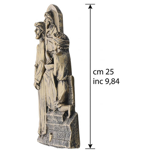 Obrazy 15 stacji Drogi Krzyżowej - żywica z efektem brązu, 25 cm 3