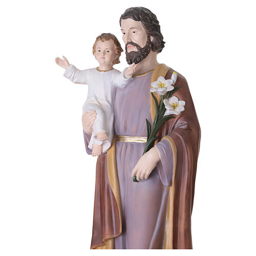 Estatua San José con Niño Jesús 120 cm fibra de vidrio para exterior 5