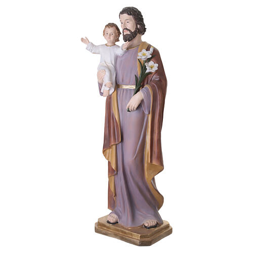 Estatua San José con Niño Jesús 120 cm fibra de vidrio para exterior 7