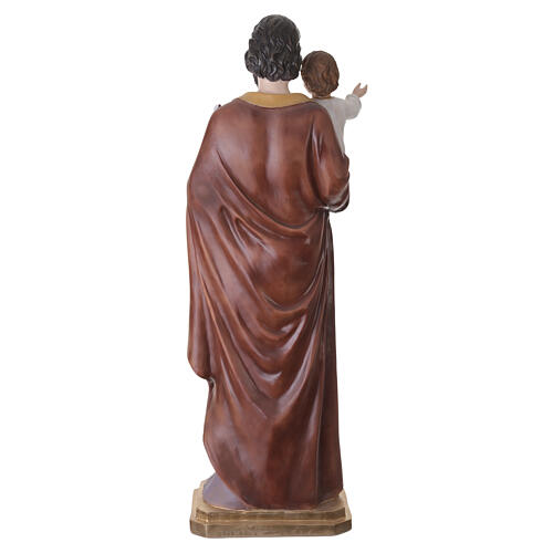 Statue Saint Joseph avec l'Enfant Jésus 120 cm fibre de verre pour extérieur 10