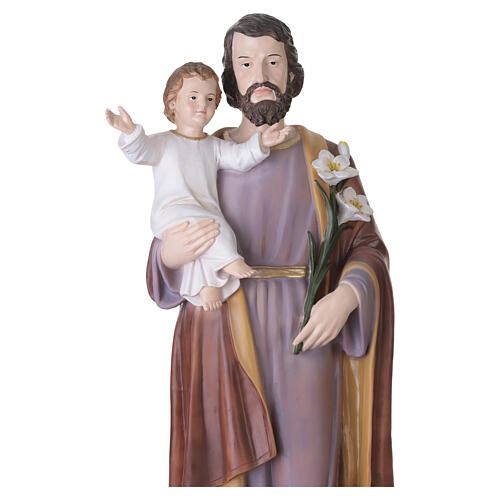 Figura świętego Józefa z Dzieciątkiem Jezus, 120 cm, żywica poliestrowa (włókno szklane), do użytku zewnętrznego 3