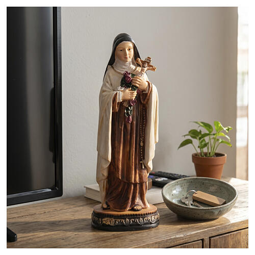 Statue peinte Sainte Thérèse de Lisieux 20 cm 2