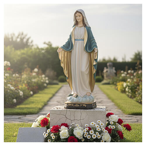 Statua Madonna Immacolata 100 cm vetroresina colorata per esterno 2