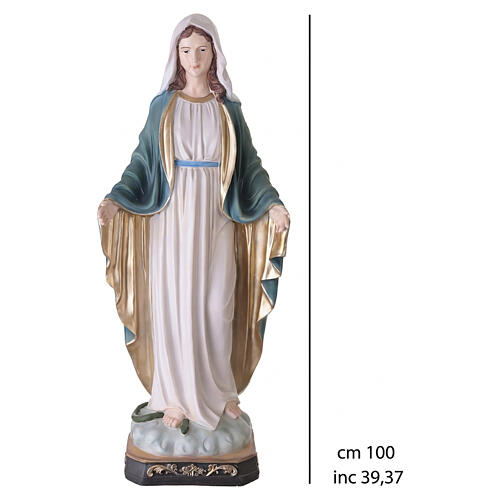 Statua Madonna Immacolata 100 cm vetroresina colorata per esterno 3