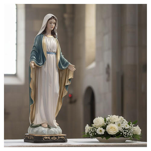 Statua Madonna Immacolata 100 cm vetroresina colorata per esterno 4