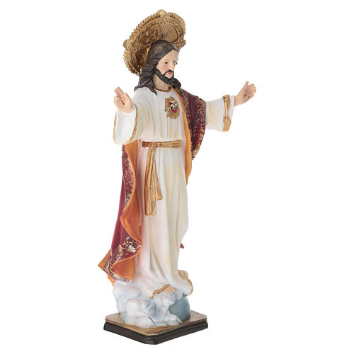 Estatua Sagrado Corazón de Jesús con aureola dorada 30 cm 5