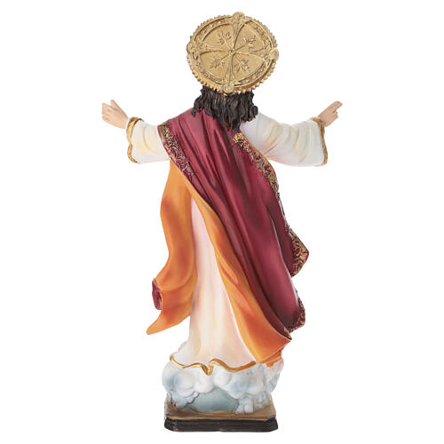 Sacred Heart of Jesus statue 30 cm with golden halo, painted resin 7