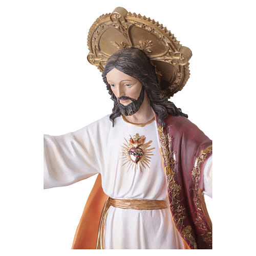 Sacred Heart of Jesus resin statue, blessing pose, 24 in, hand-painted 3