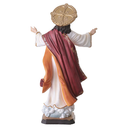 Statua Sacro Cuore di Gesù posa benedicente resina dipinta 60 cm   6