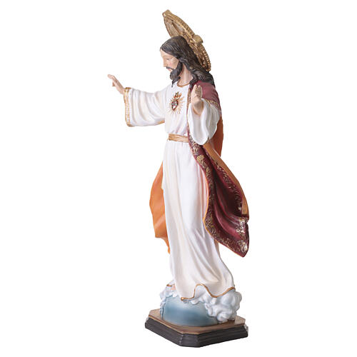 Sacred Heart of Jesus statue in blessing pose in painted resin, 60 cm 5