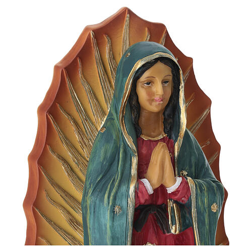 Madonna di Guadalupe resina dipinta a mano 30 cm 4