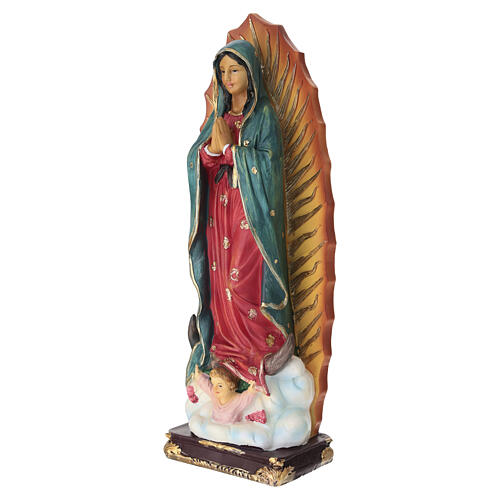 Madonna di Guadalupe resina dipinta a mano 30 cm 5