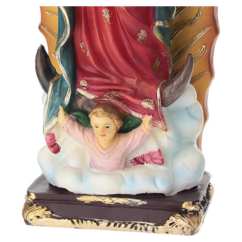 Madonna di Guadalupe resina dipinta a mano 30 cm 6