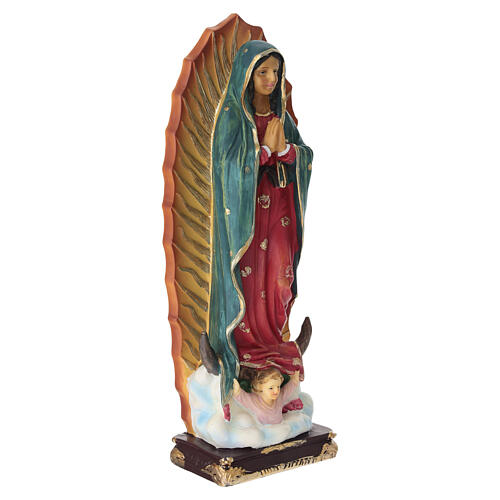 Nossa Senhora de Guadalupe 30 cm resina pintada à mão 7