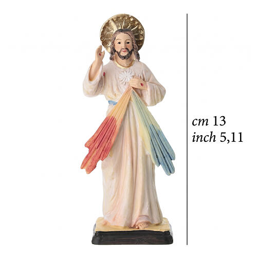 Jesus Divine Mercy statue in resin, 13 cm 3