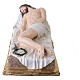 Painted fibreglass statue of the Dead Christ on stone, 14x30x16 in s6
