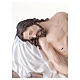 Statue en fibre de verre peinte du Christ mort sur pierre 35x80x40 cm s4