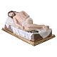 Painted fiberglass statue of The Dead Christ on a stone slab, 35x80x40 cm s5