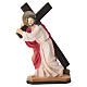 Jesus carrying the cross to Calvary statue in hand-painted resin, 20 cm s1