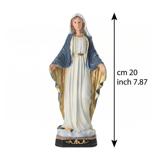 Mary Immaculate statue hand-finished resin, 20 cm 3
