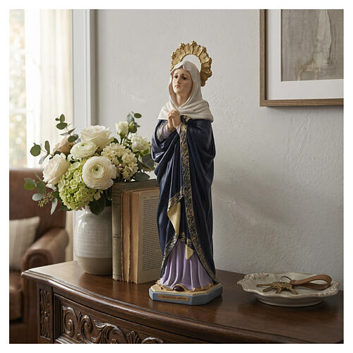 Estatua Virgen Dolorosa manos juntas 30 cm resina pintada 2