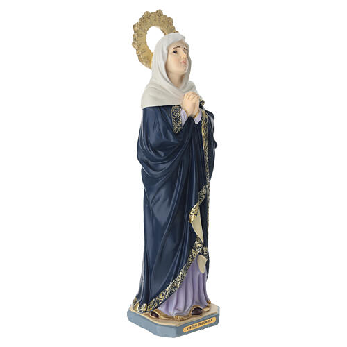 Estatua Virgen Dolorosa manos juntas 30 cm resina pintada 5