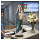Statua Maria Vergine e Bambin Gesù resina dipinta 40 cm s5