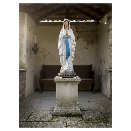 Our Lady of Lourdes painted fibreglass statue, 47 in, for outdoor use 2