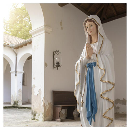 Our Lady of Lourdes painted fibreglass statue, 47 in, for outdoor use 6