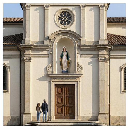 Miraculous Mary Statue in painted fiberglass for outdoors, 180 cm 2