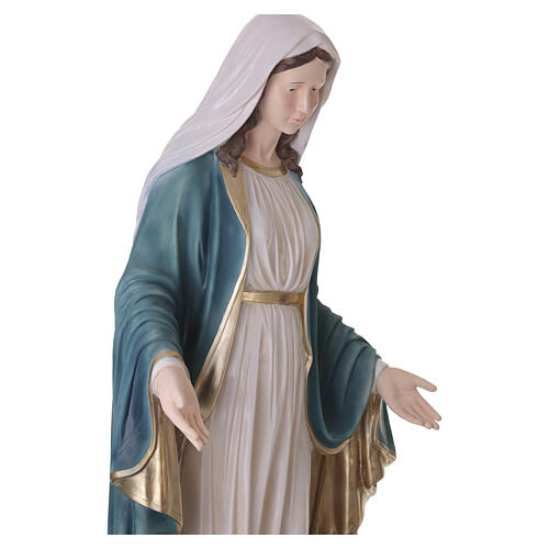 Miraculous Mary Statue in painted fiberglass for outdoors, 180 cm 12