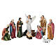 Statuettes miniatures crèche complète en résine peinte 6 cm s1