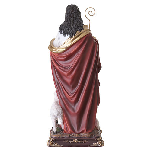 Jésus Bon Pasteur statue en résine peinte 60 cm, crosse pastorale en métal 8