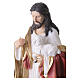 Statua resina dipinta Cristo Buon Pastore 60 cm pastorale in metallo s4