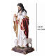 Estátua em resina pintada Cristo Bom Pastor 60 cm com báculo em metal s3