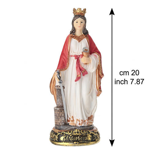 Saint Barbara statue 20 cm painted resin 3