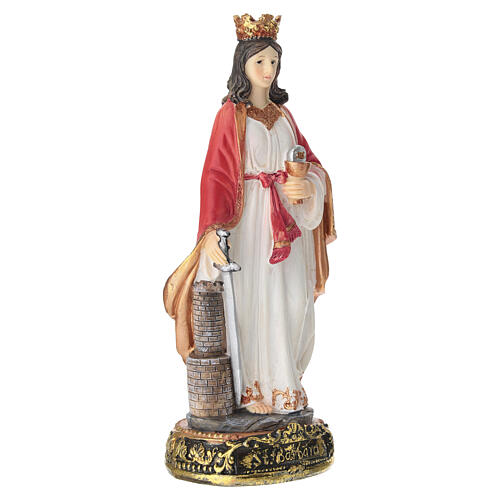 Saint Barbara statue 20 cm painted resin 5
