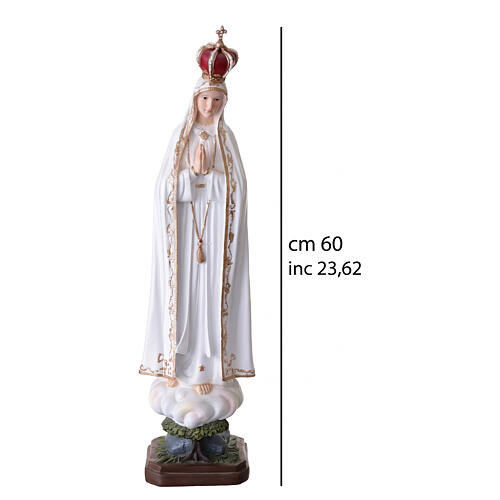 Statua 60 cm resina dipinta Madonna di Fatima su Albero della Vita 3