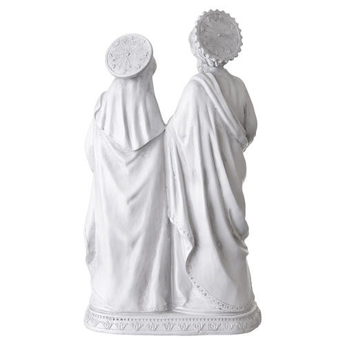Holy Family depiction with Infant, white resin, 24 in 7