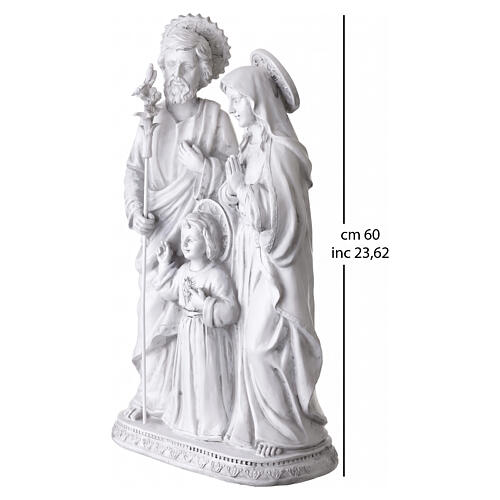 Raffigurazione Santa Famiglia con infante 60 cm resina bianca 3