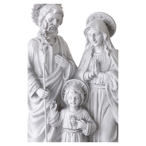 Raffigurazione Santa Famiglia con infante 60 cm resina bianca 4