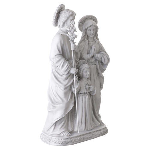 Raffigurazione Santa Famiglia con infante 60 cm resina bianca 5
