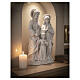 Raffigurazione Santa Famiglia con infante 60 cm resina bianca s2