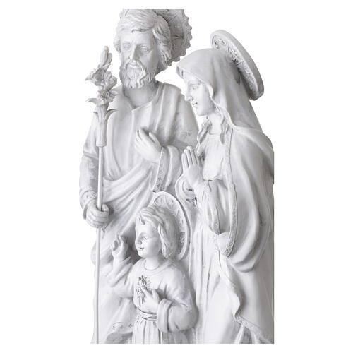 Representação Sagrada Família com Menino Jesus 60 cm em resina branca 6