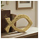 Ichthys in resin with textured glossy gold finish, 4x8 in s3