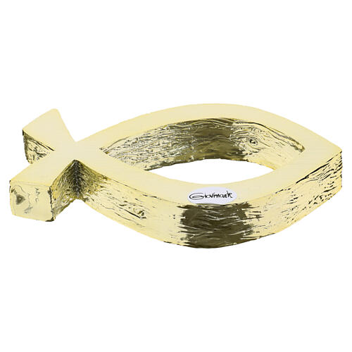 Ichthys de resina acabado dorado brillante texturizado, 10x20 cm 4