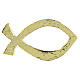 Ichthys Plaque in Resin with Textured Glossy Gold Finish, 10 x 20 cm s1